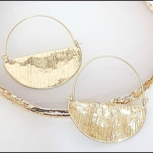 New Anthro Gold Half Moon Hoops